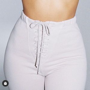 JOAH BROWN Lace Up Jogger - Pearl Grey Terry S/M